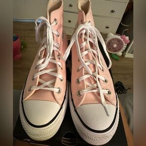 light pink platform converse